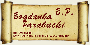Bogdanka Parabucki vizit kartica